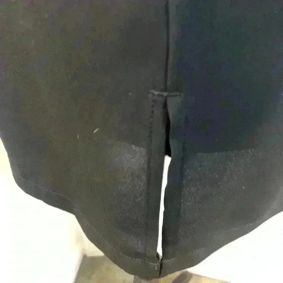 Chicos Size 0 Small Black Button Up Sheer Blouse Lace Back L/S - Picture 5 of 5